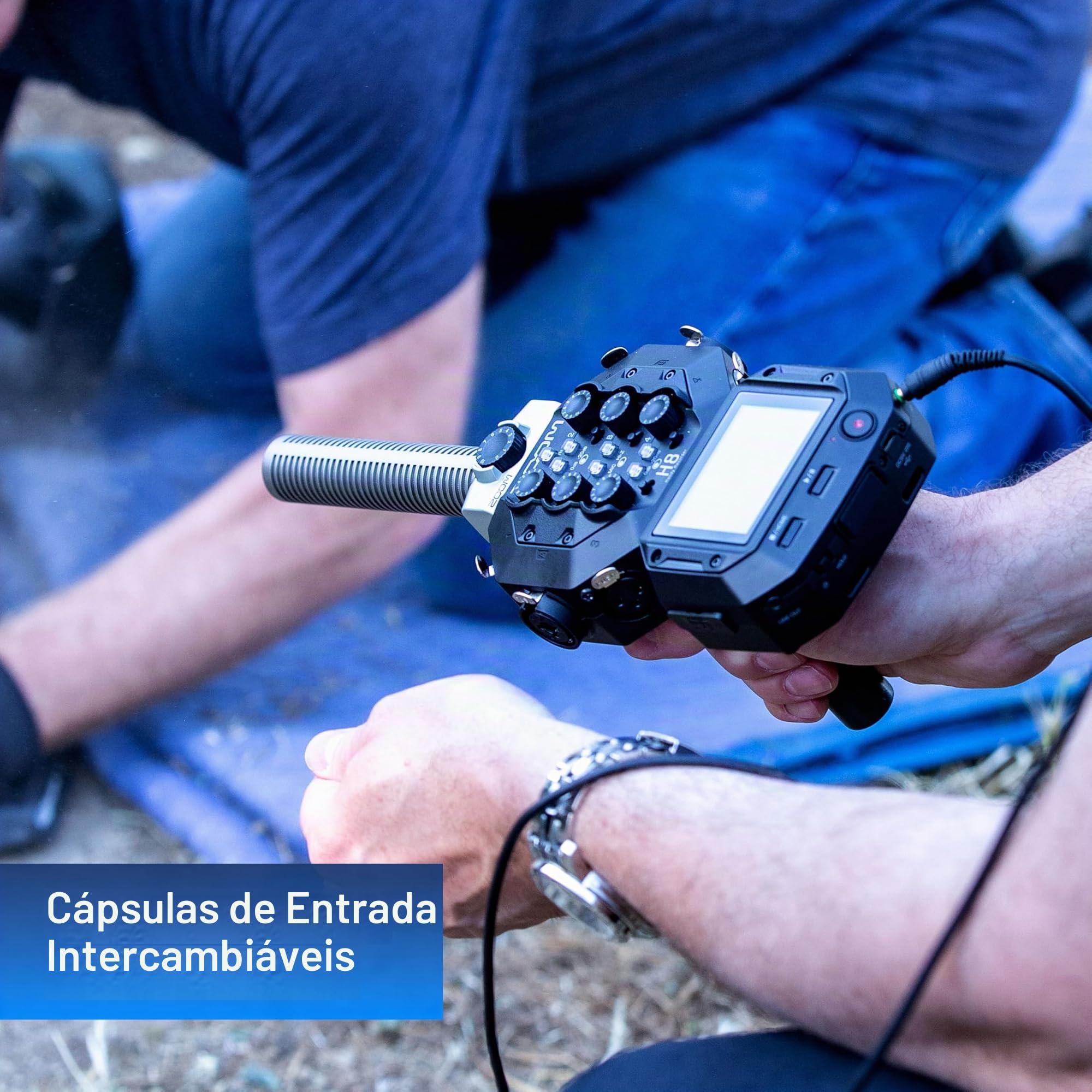 Zoom Gravador portátil H8 de 12 faixas, microfones estéreo, 6